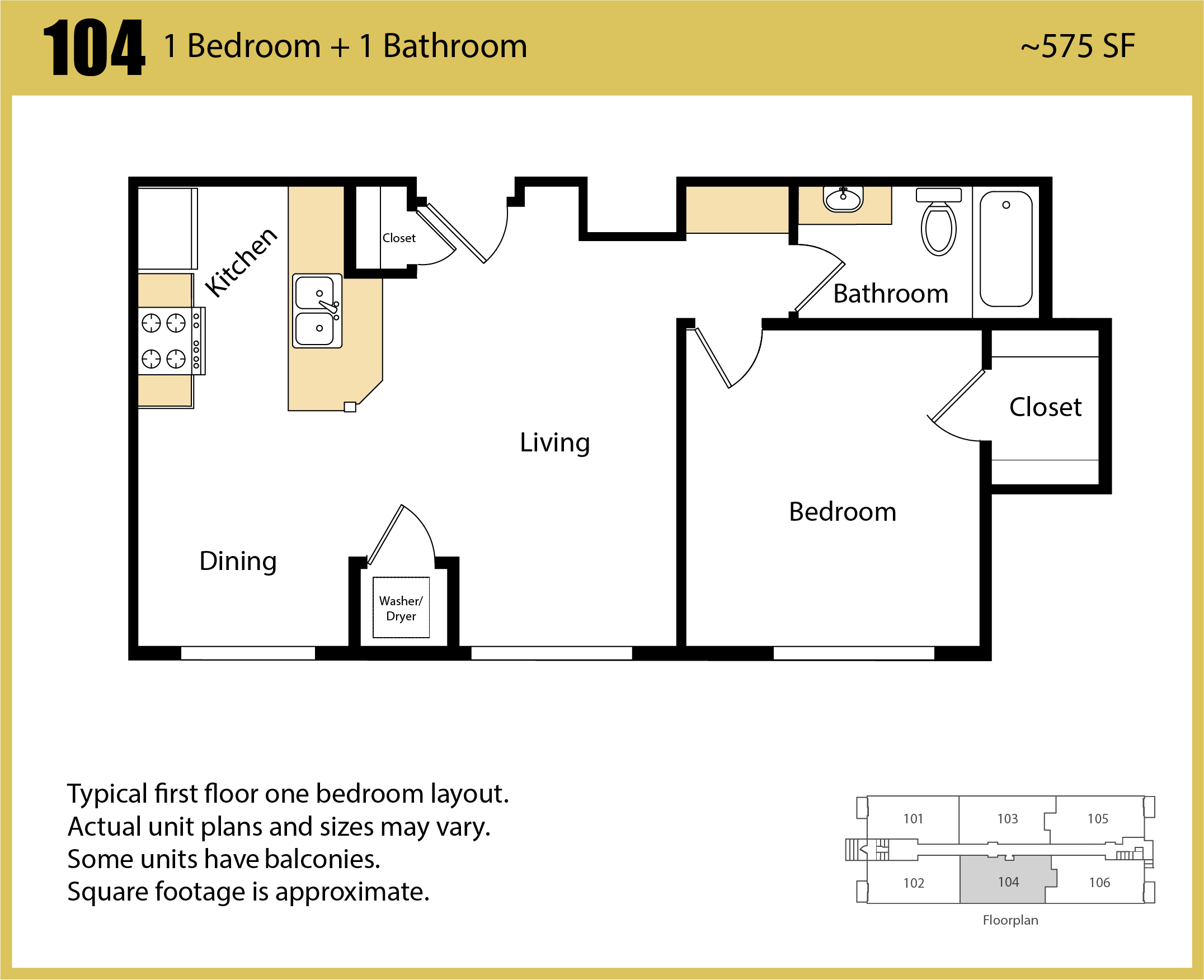 1 Bedroom Layout